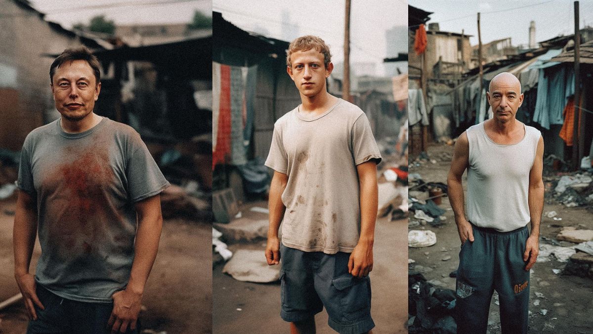 AI Creates Images Showing How Billionaires Would Look If They Were Poor